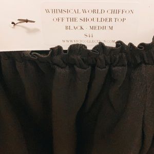 Whimsical world chiffon off the shoulder top